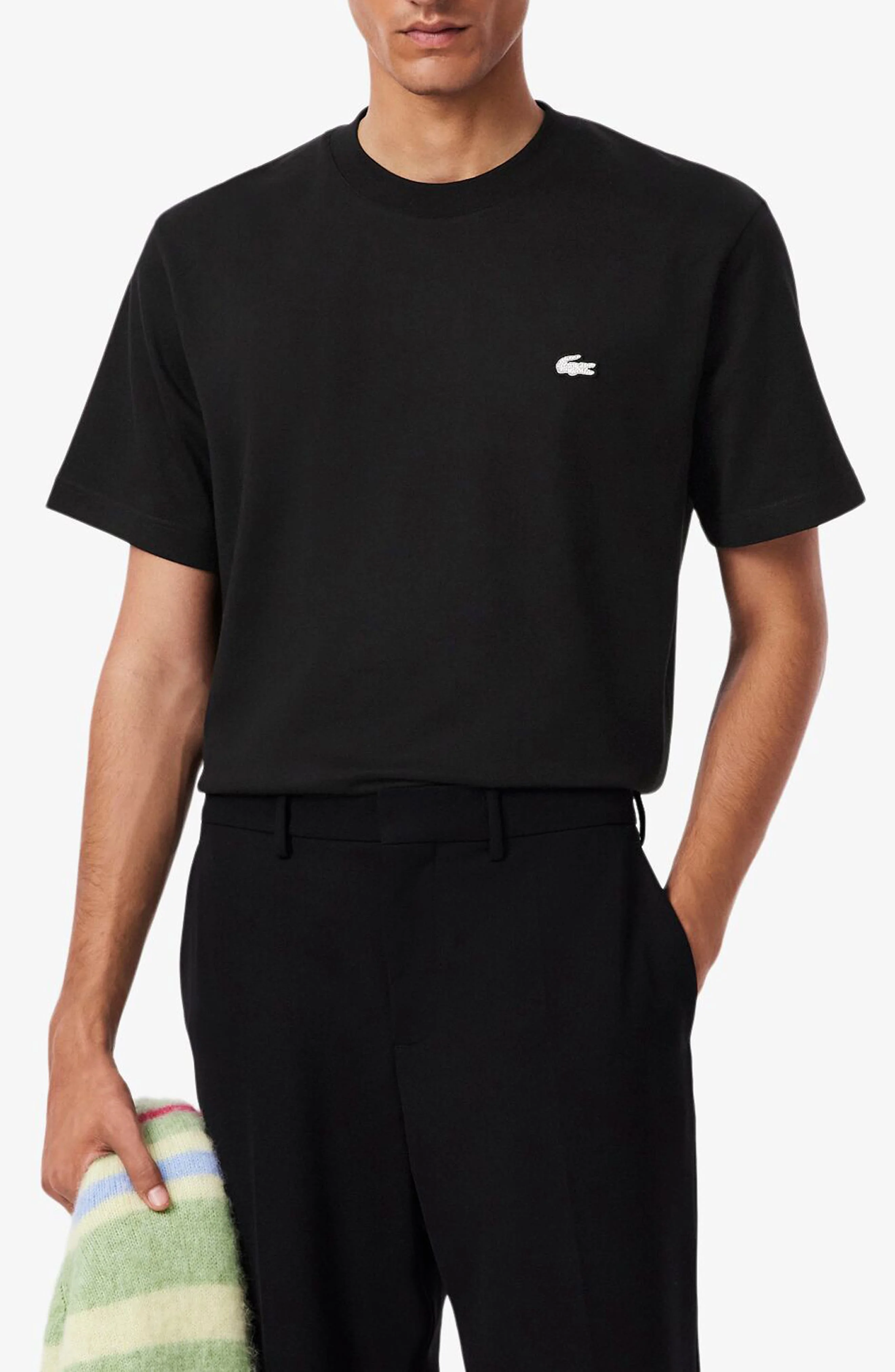 Lacoste Crewneck Cotton T-Shirt in Black at Nordstrom - 1