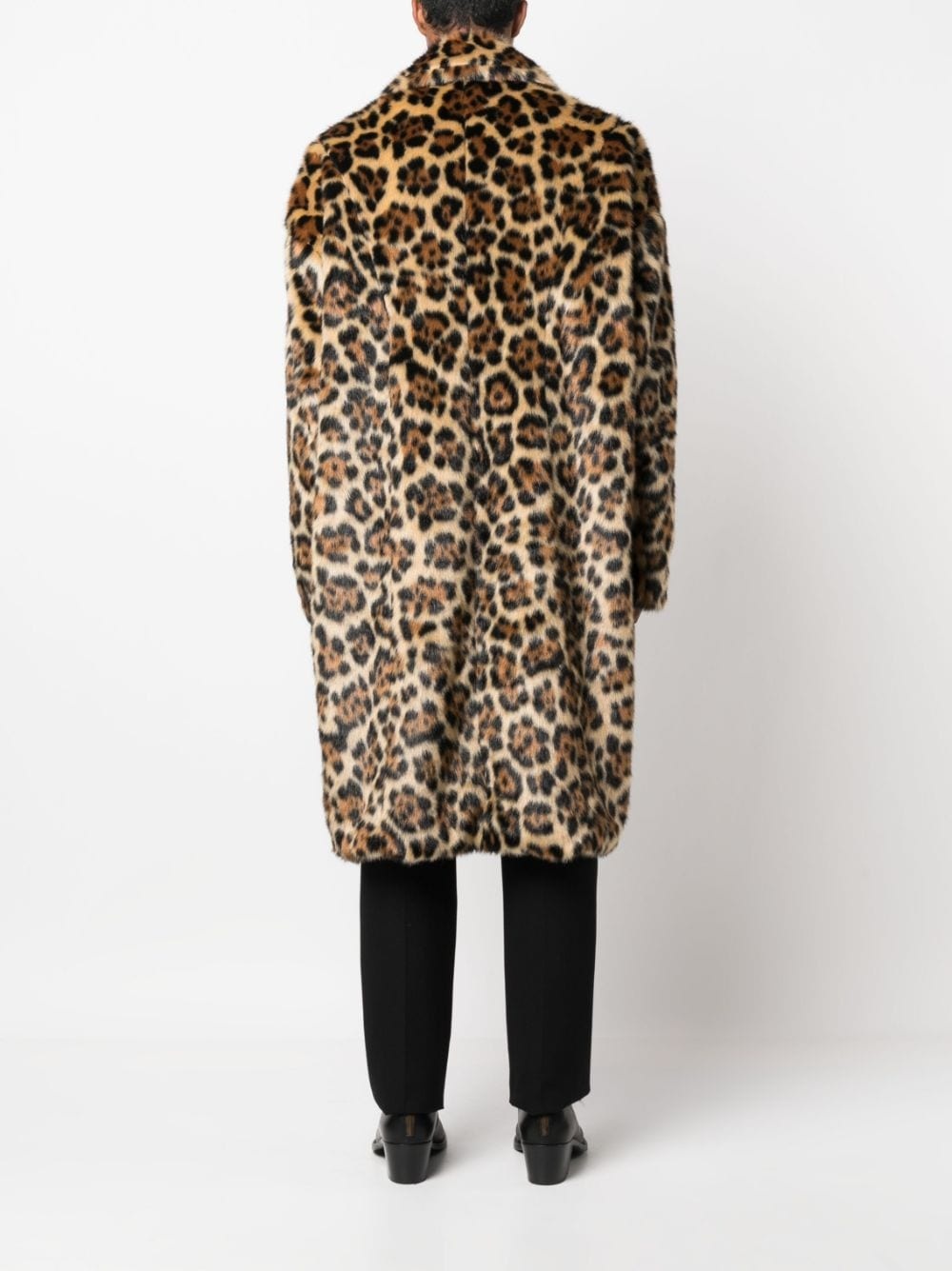 leopard-print button-up coat - 4