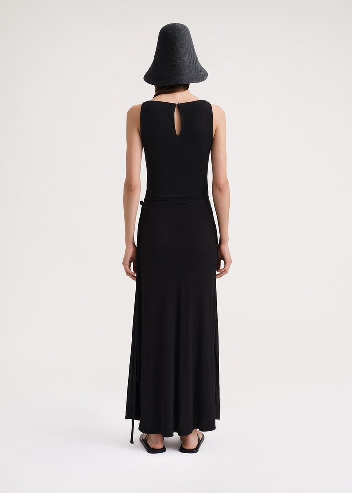 Sleeveless boat neck top black - 4