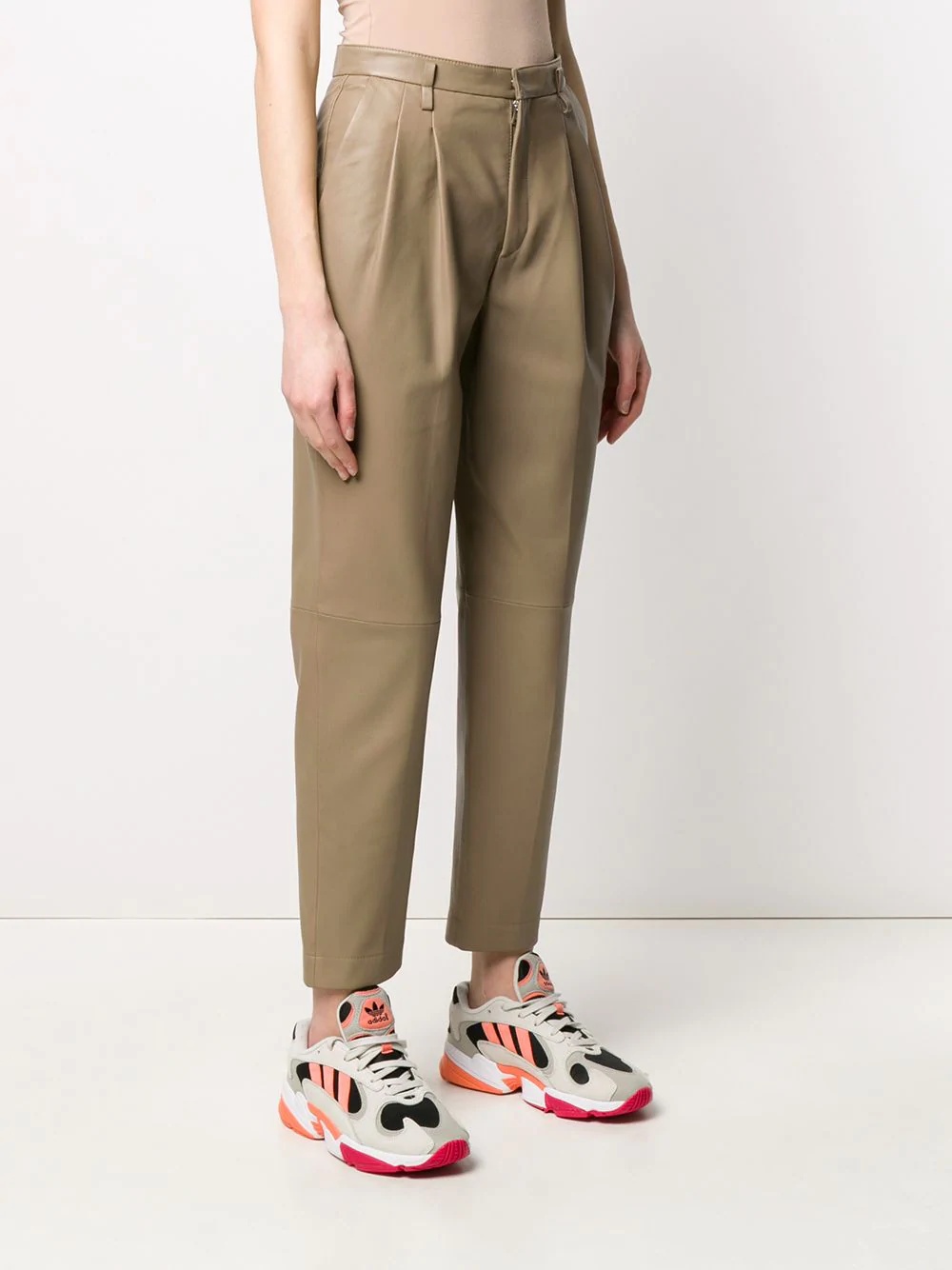 tapered leather trousers - 3