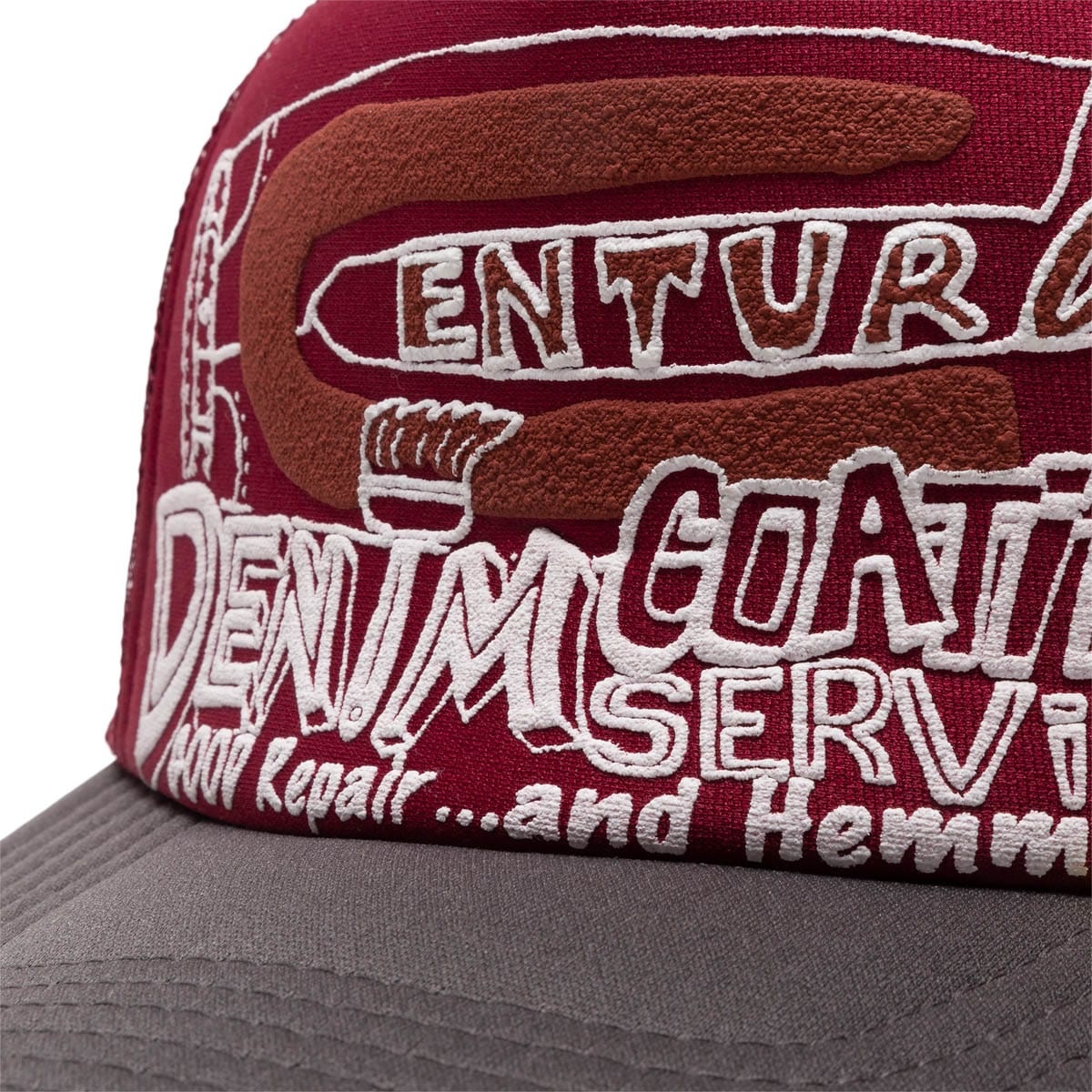 Kapital CENTURY DENIM COATING SERVICE TRUCKER HAT | REVERSIBLE