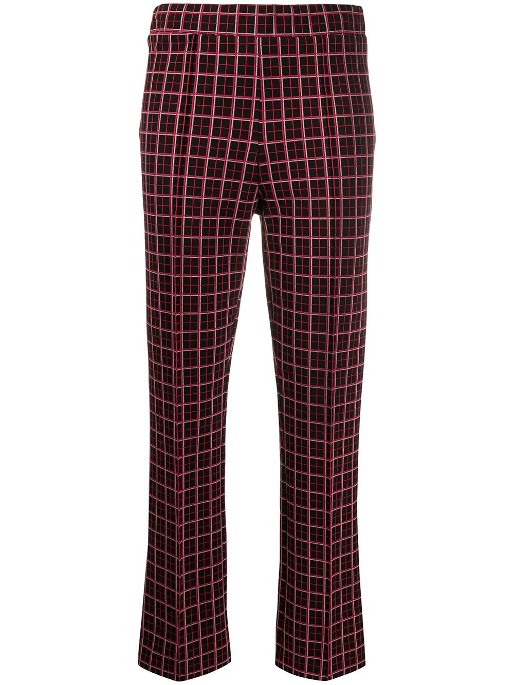 checked cropped trousers - 1