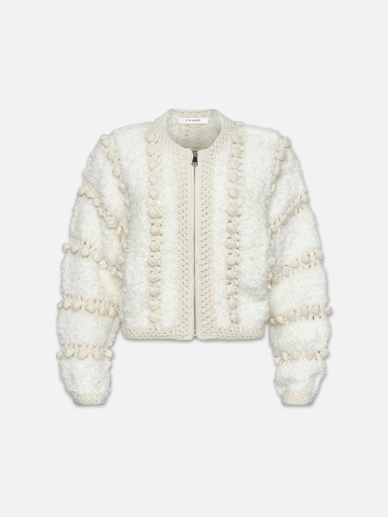 Pom Pom Cardi in Cream 1