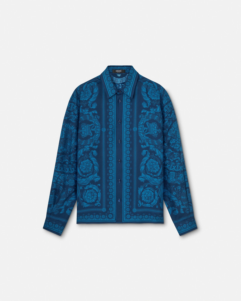 Printed Silk Twill Slim Shirt 1