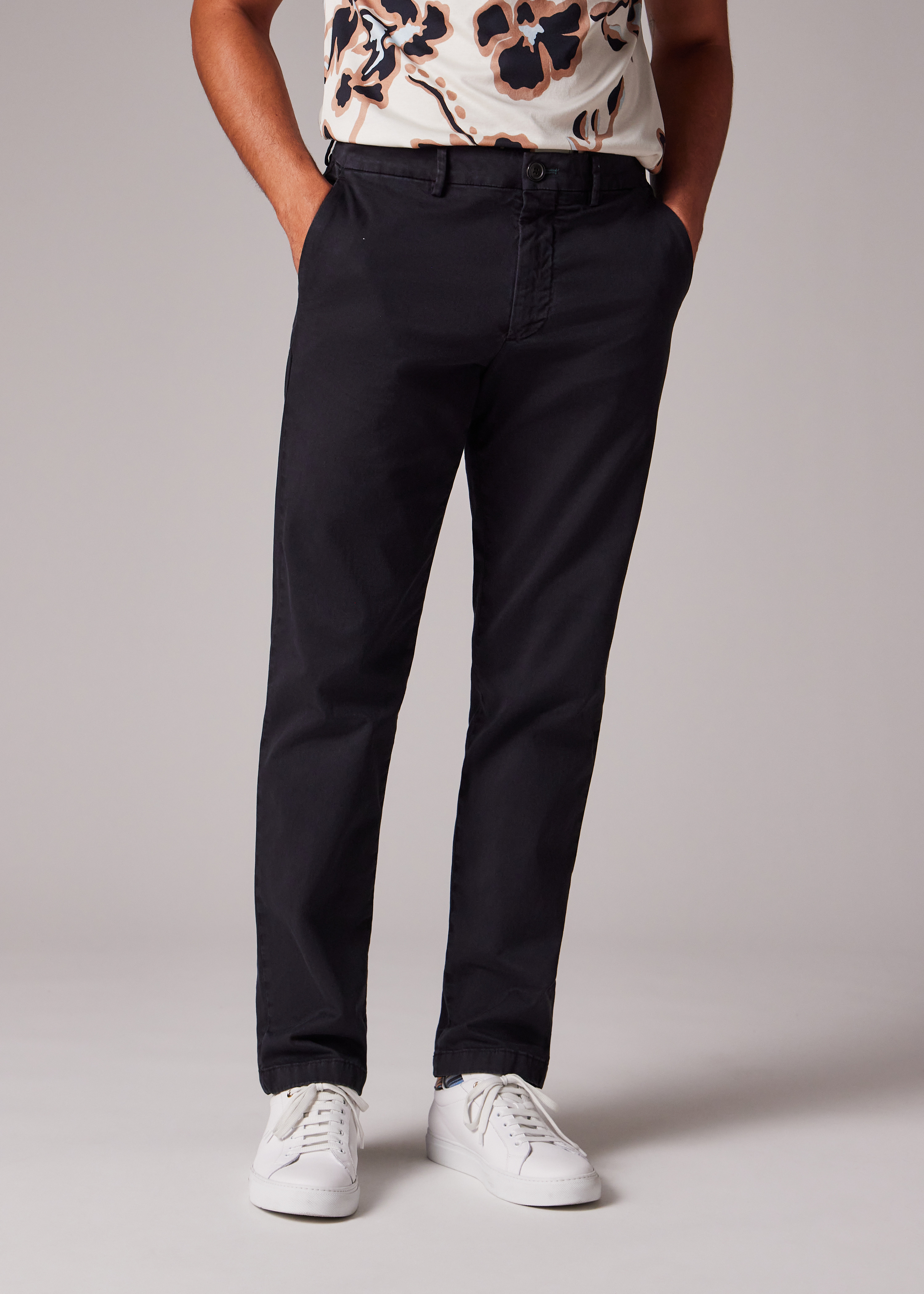 Mid-Fit Black Garment-Dyed 'Broad Stripe Zebra' Chinos - 3
