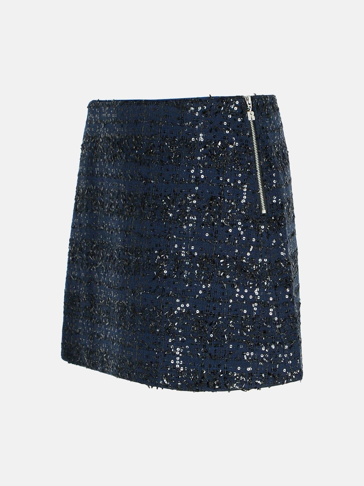 DARK BLUE POLYESTER MINISKIRT - 2
