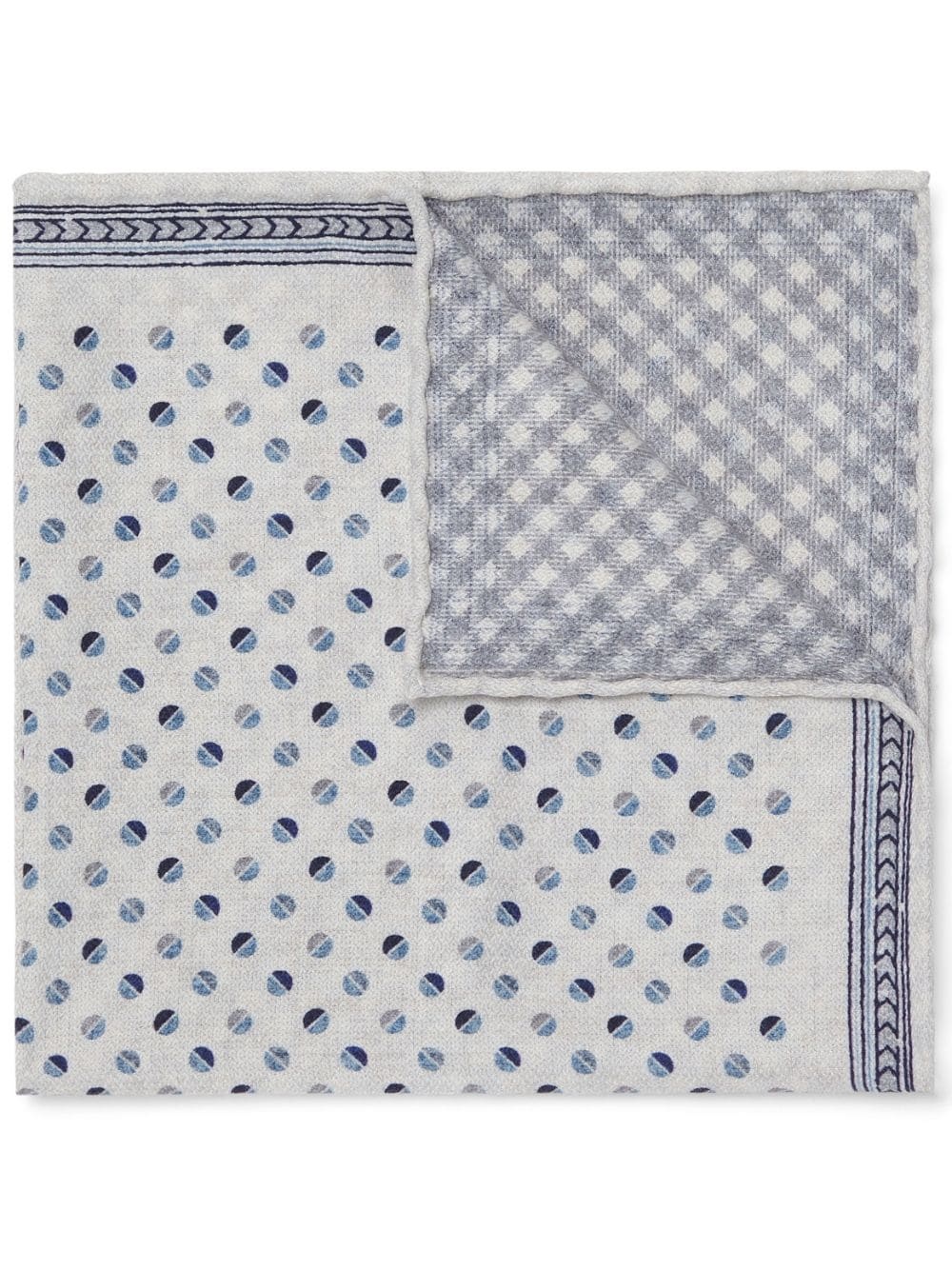 polka dot-print silk pocket square - 1
