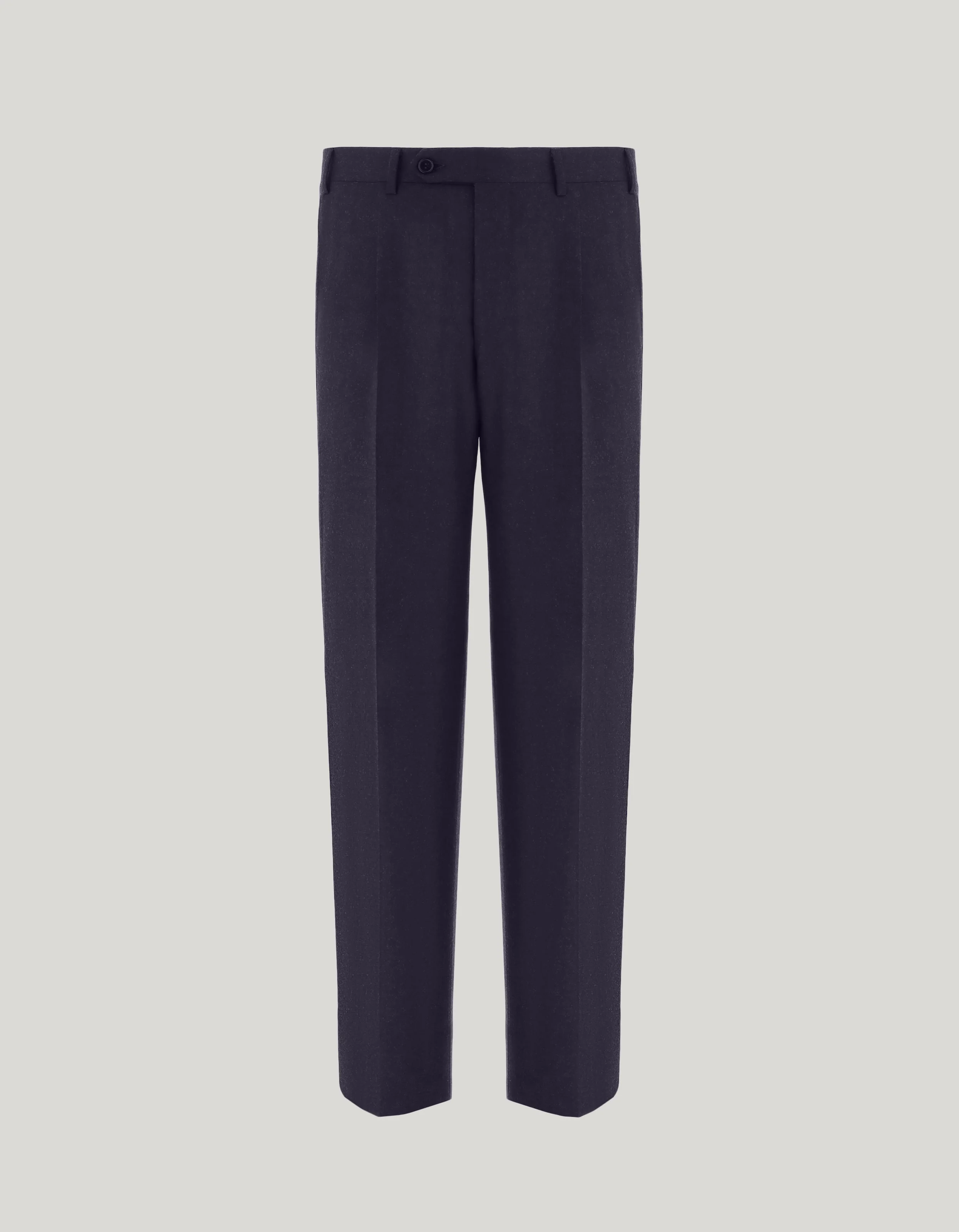 BLUE HIGH-WAISTED PLEATLESS PURE WOOL PANTS - 1