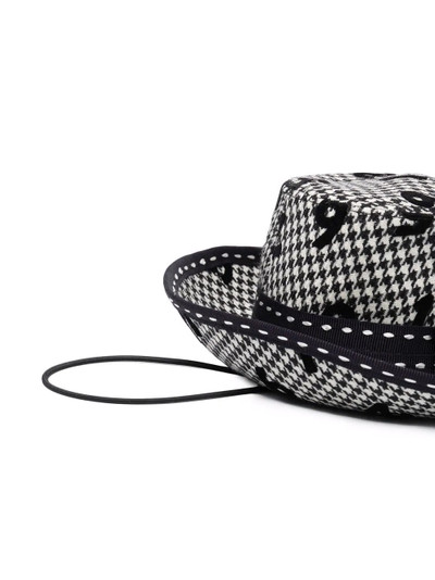 Moschino houndstooth-pattern numbers fedora hat outlook