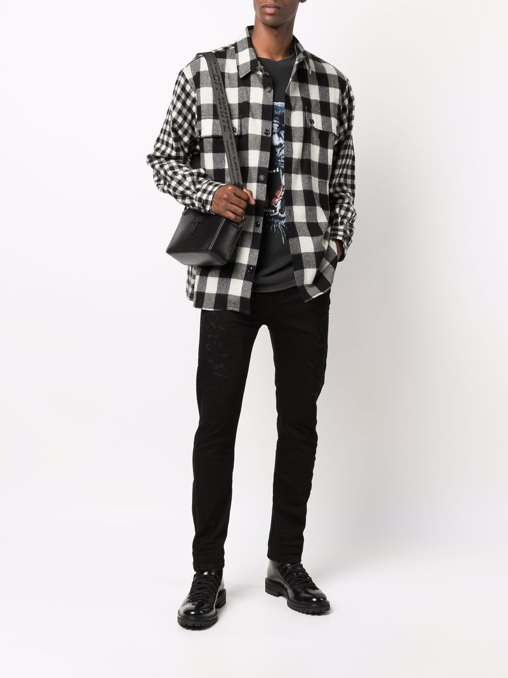 flannel checked wool shirt - 2