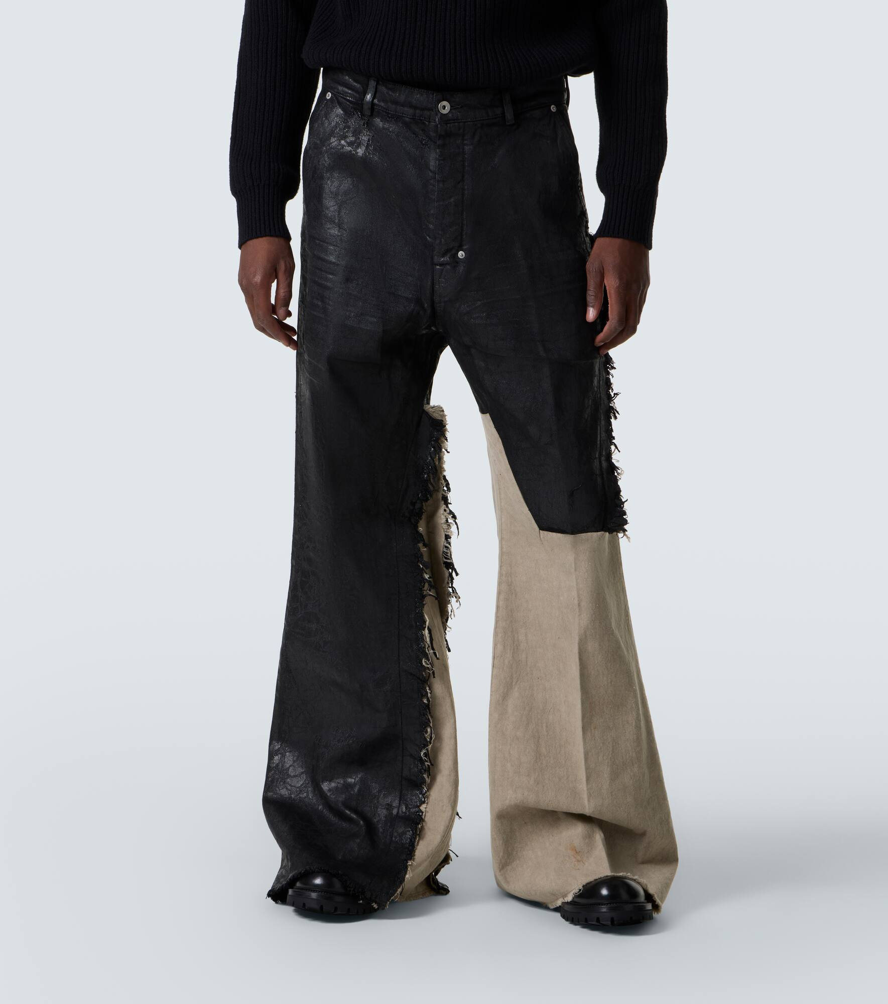 Joris coated distressed wide-leg jeans - 3