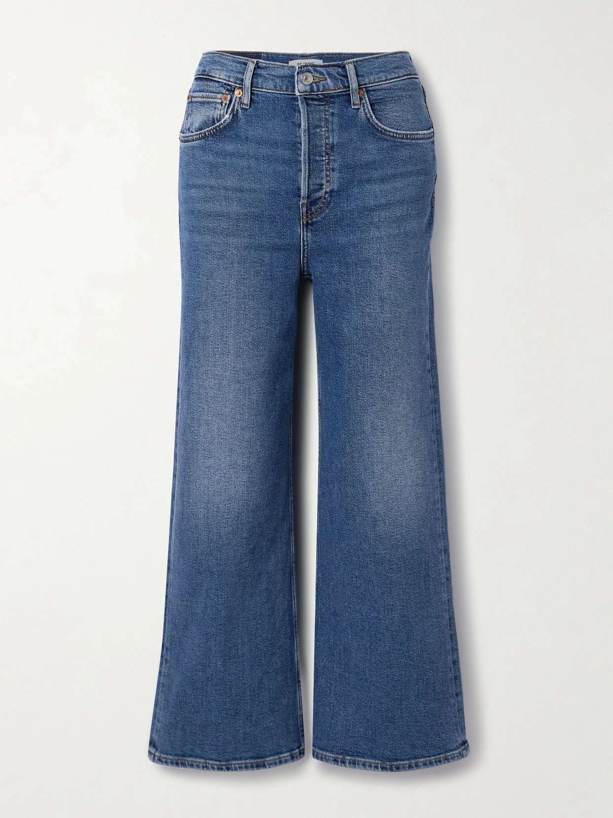 Cropped High-rise Wide-leg Jeans - 1
