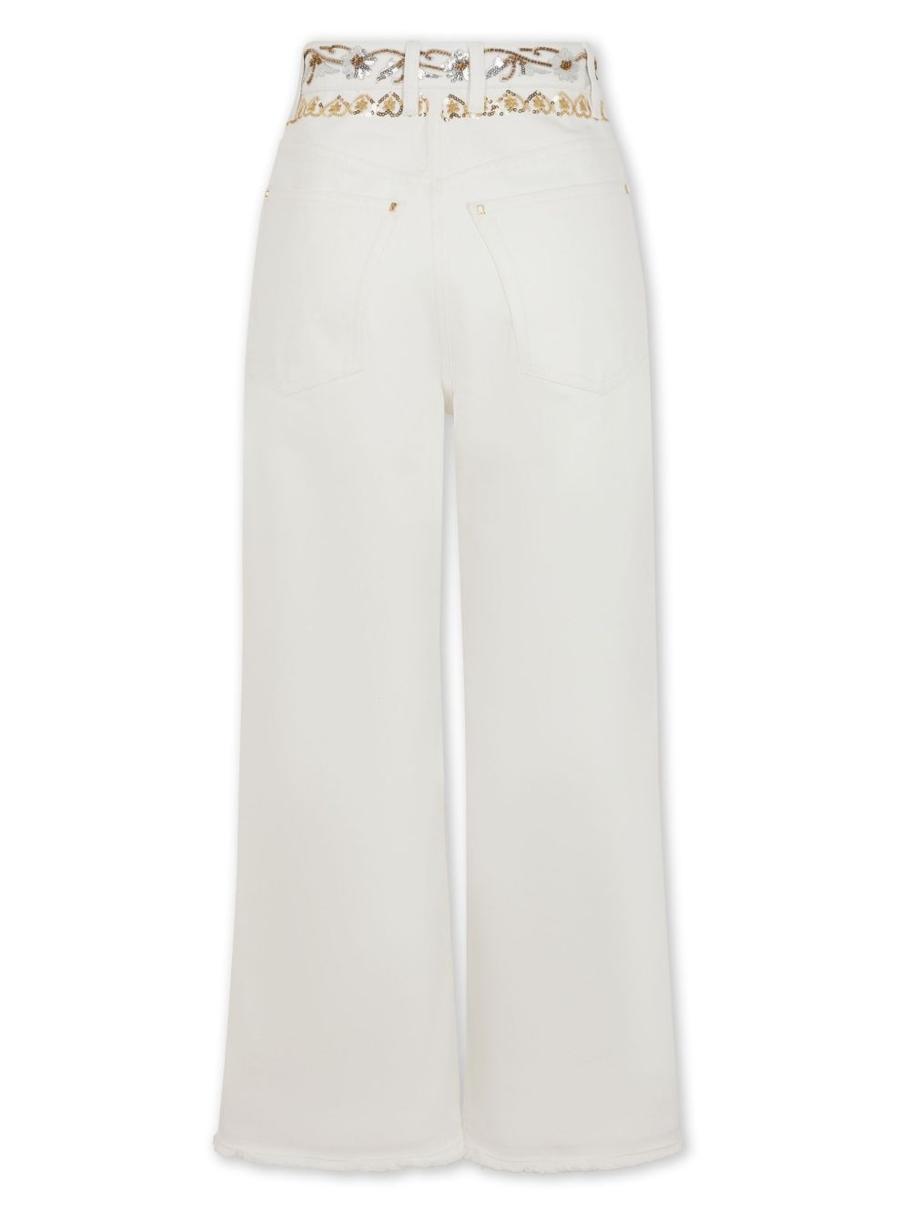 embroidered mid-rise cropped jeans - 6