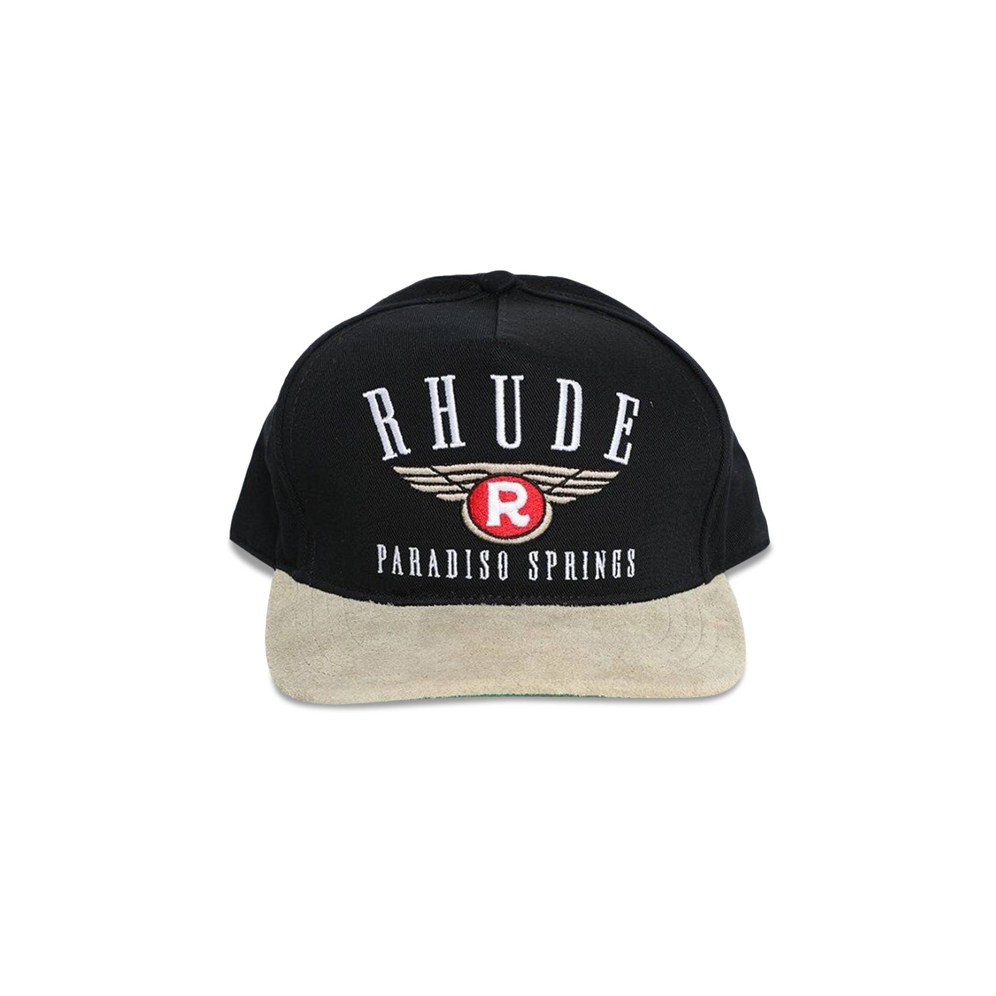 Rhude Suede Brim Twill Hat 'Black/Khaki' - 1