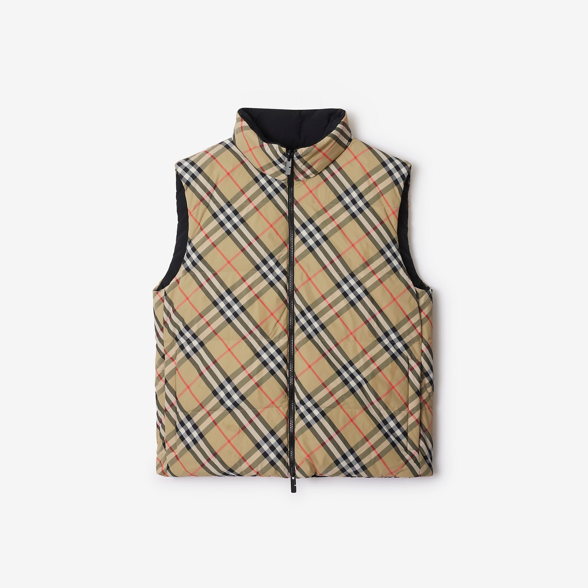 Reversible Check Nylon Padded Gilet - 1