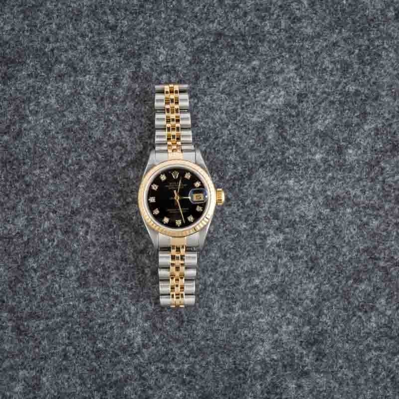 Ladies Rolex Datejust 69173 Black Diamond Dial - 6
