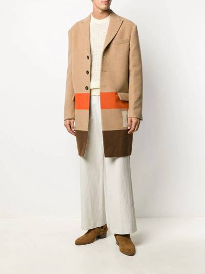 DSQUARED2 colour-block logo print coat outlook