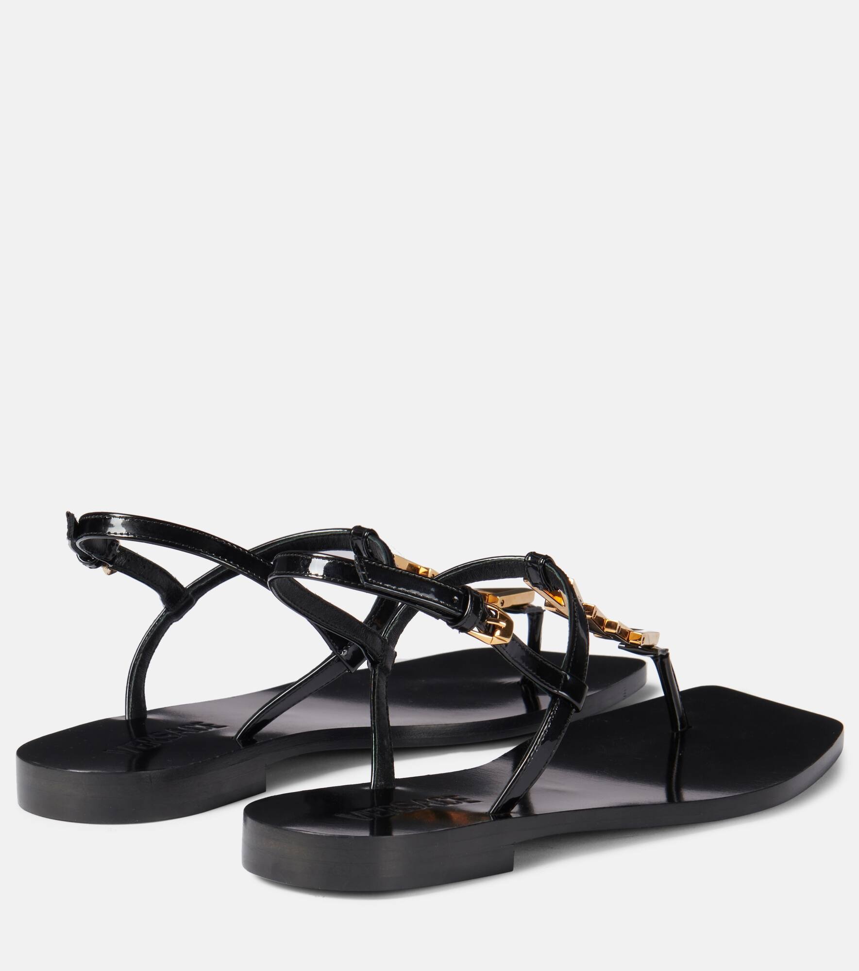 V2025 Chain leather thong sandals - 3