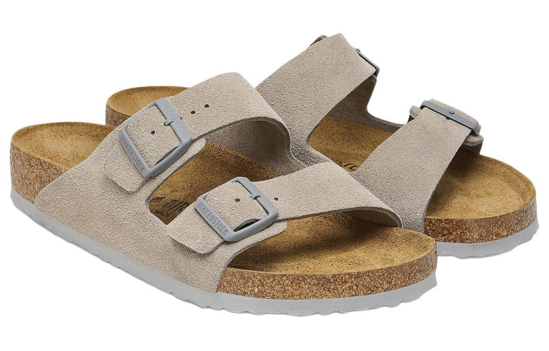 Birkenstock Arizona Suede Leather Sandals 'Stone Coin' 1027749 3
