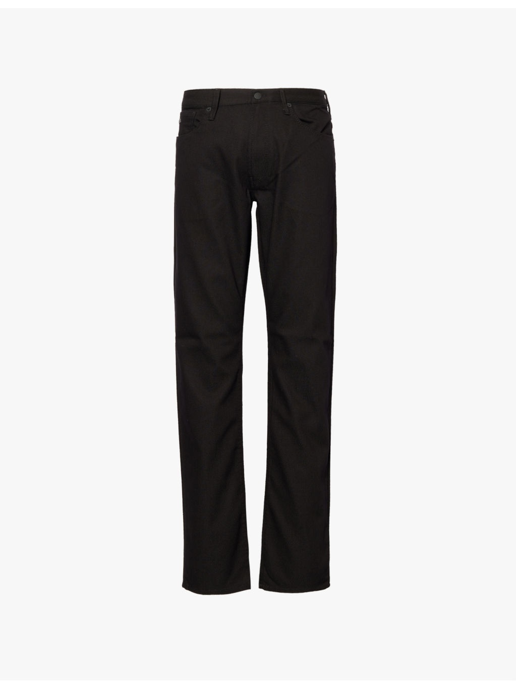 Brand-patch regular-fit tapered-leg low-rise cotton-blend jeans - 1