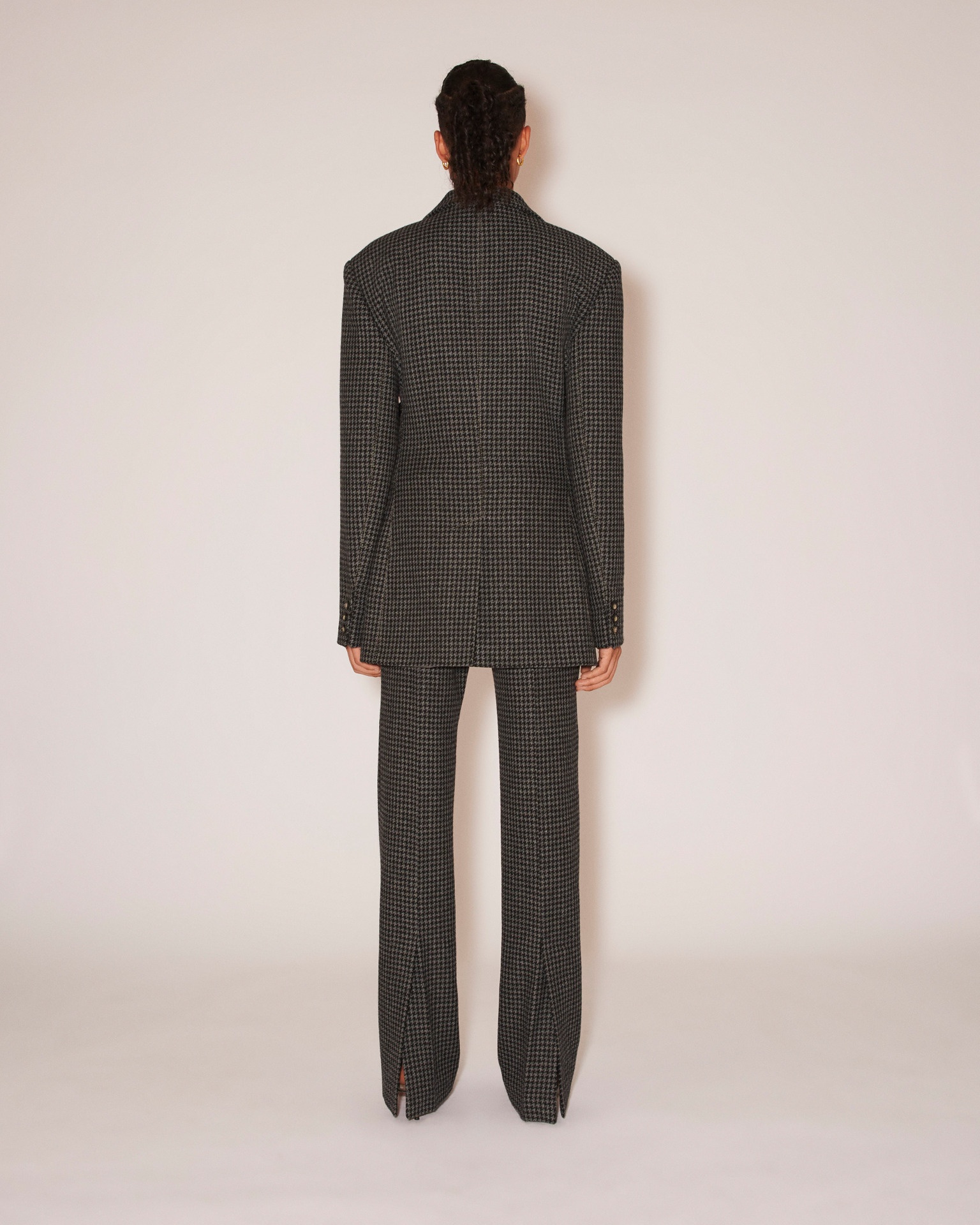 MANOUK - Wool houndstooth relaxed fit jacket - Grey&Black - 4