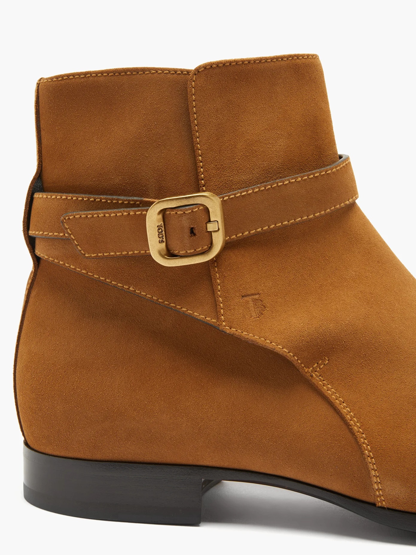 Buckled-suede ankle boots - 6