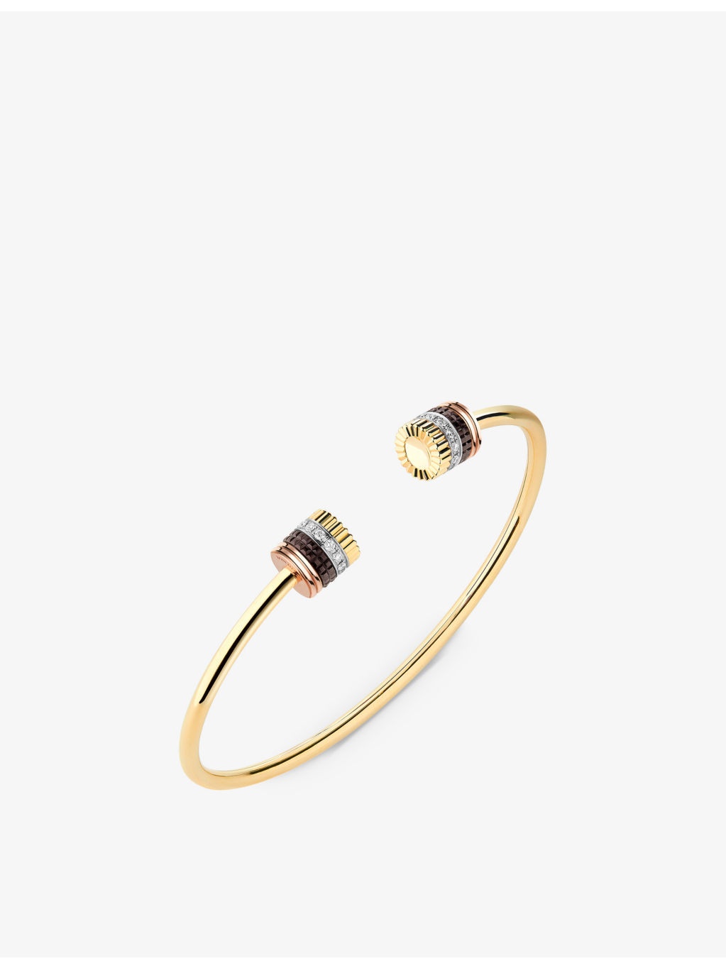 Quatre Classique PVD-coated 18ct yellow, white and pink gold and 0.23ct brilliant-cut diamond bracel - 3
