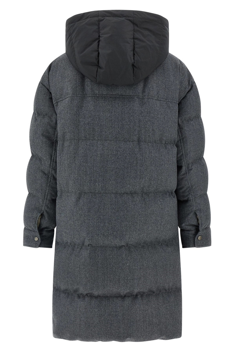 Brunello Cucinelli 'Shiny Zipper Pull' long down jacket outlook
