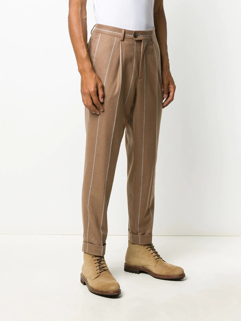 stripe tapered trousers - 3