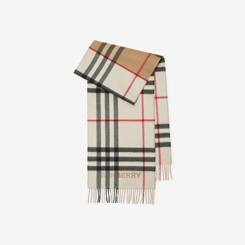 Contrast Check Cashmere Scarf 1