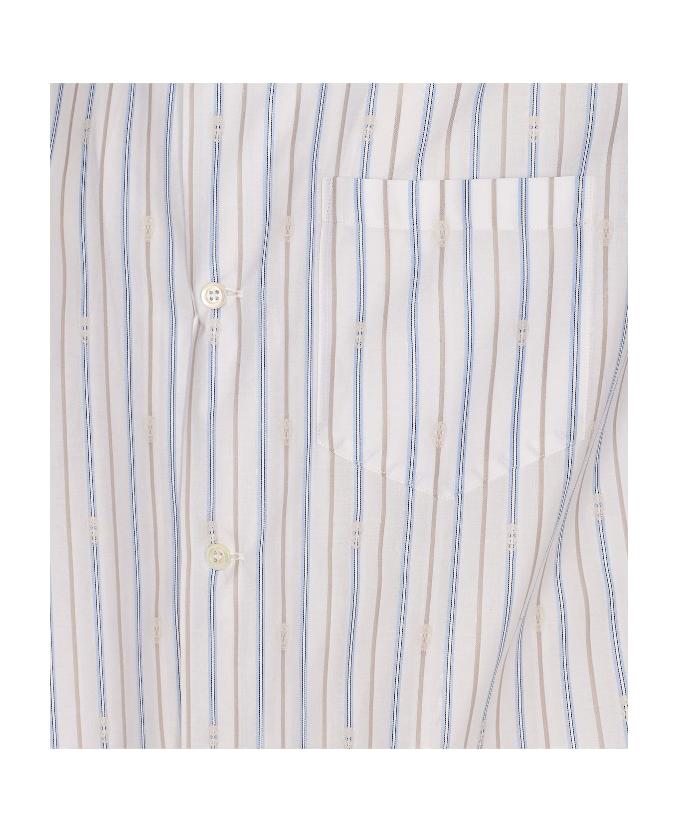 Skull Stripe Motif Shirt - 3