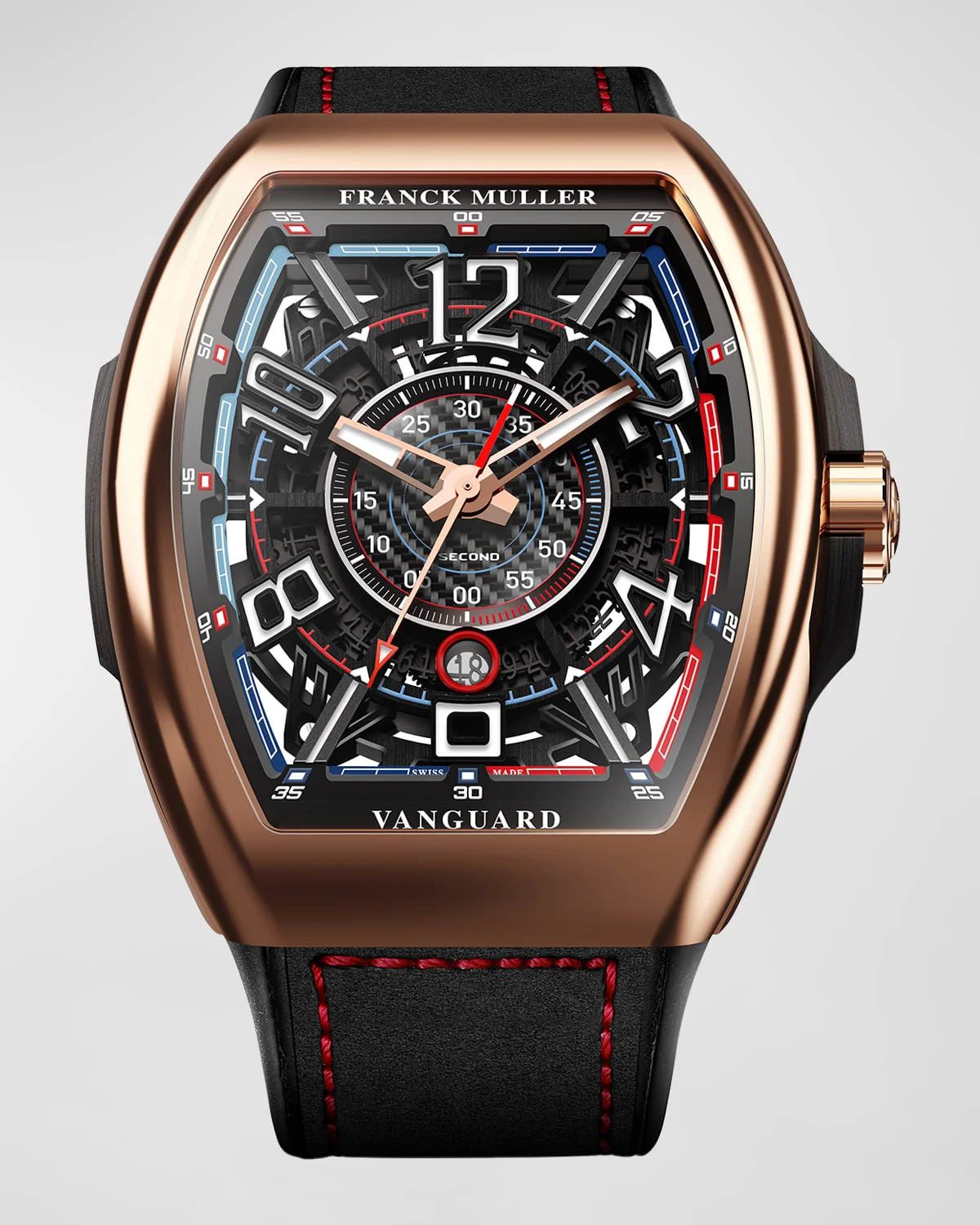 Limited Edition Rose Gold Auberlen Skeleton Auto Watch with Leather Strap - 1