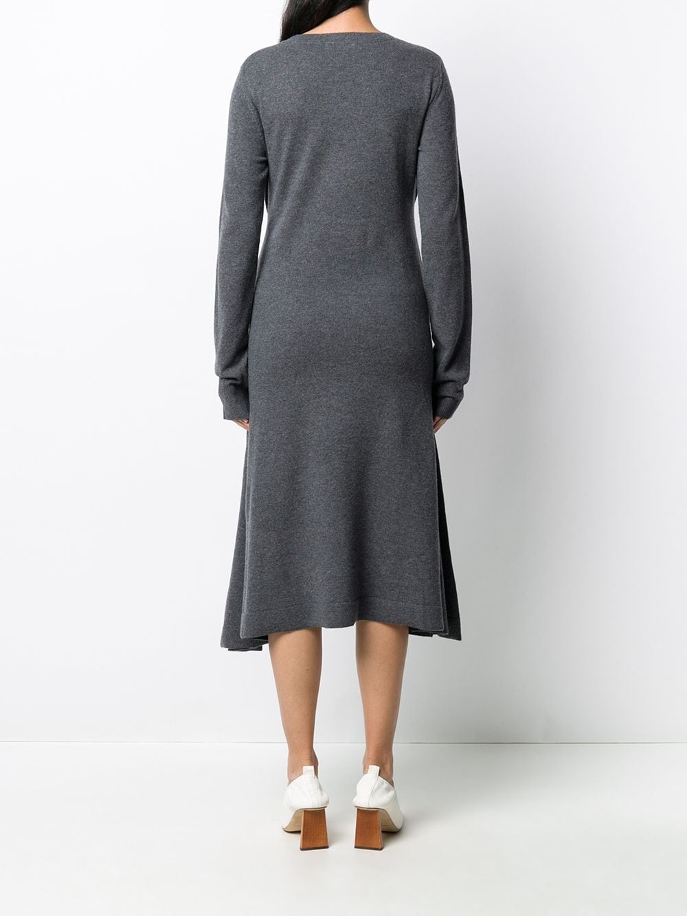 tie front merino knitted dress - 4