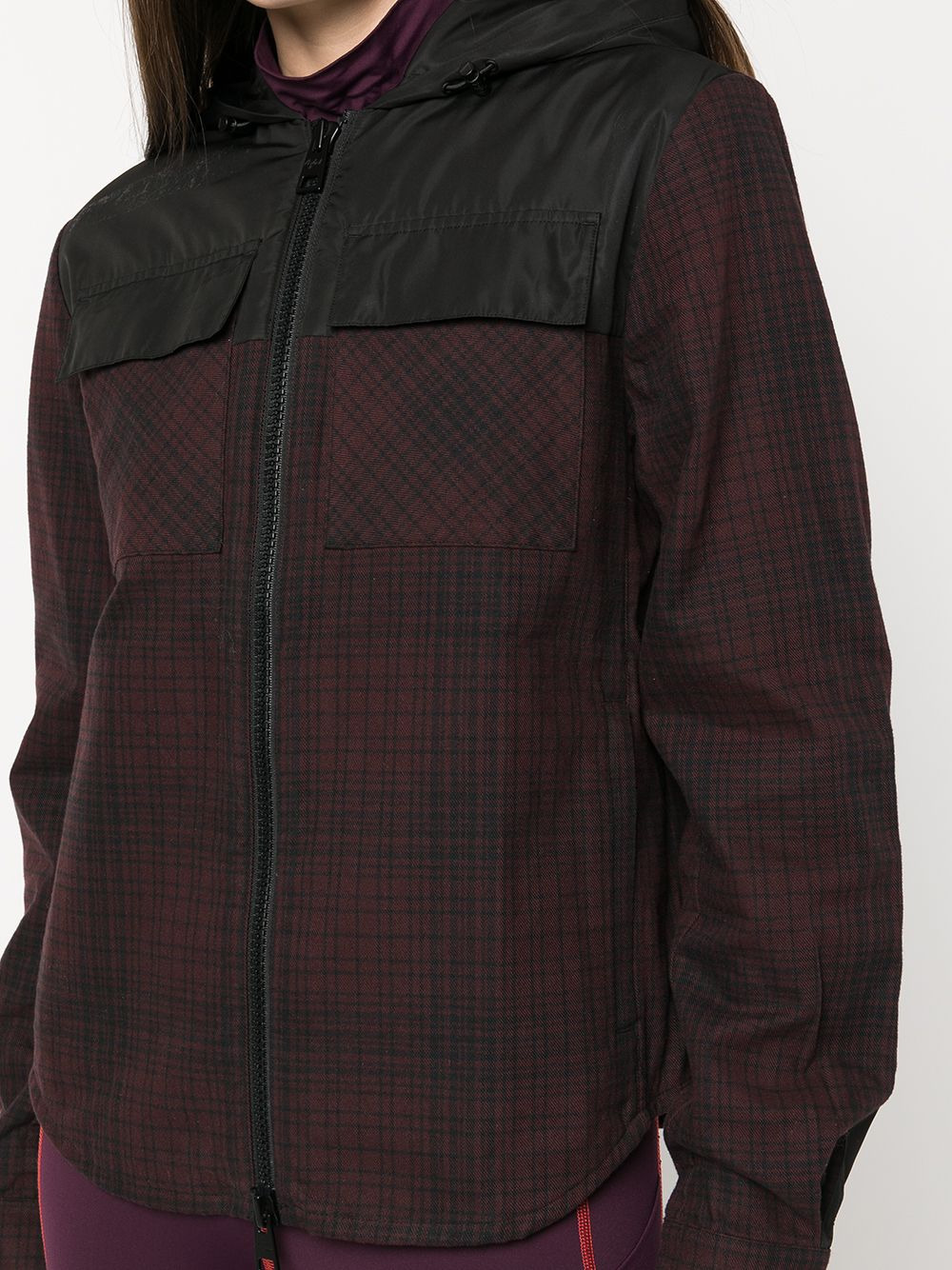 check-print zipped hoodie - 5