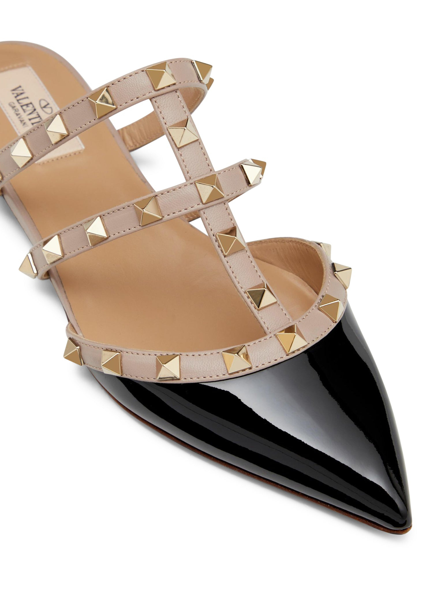 PATENT LEATHER ROCKSTUD MULE - 6