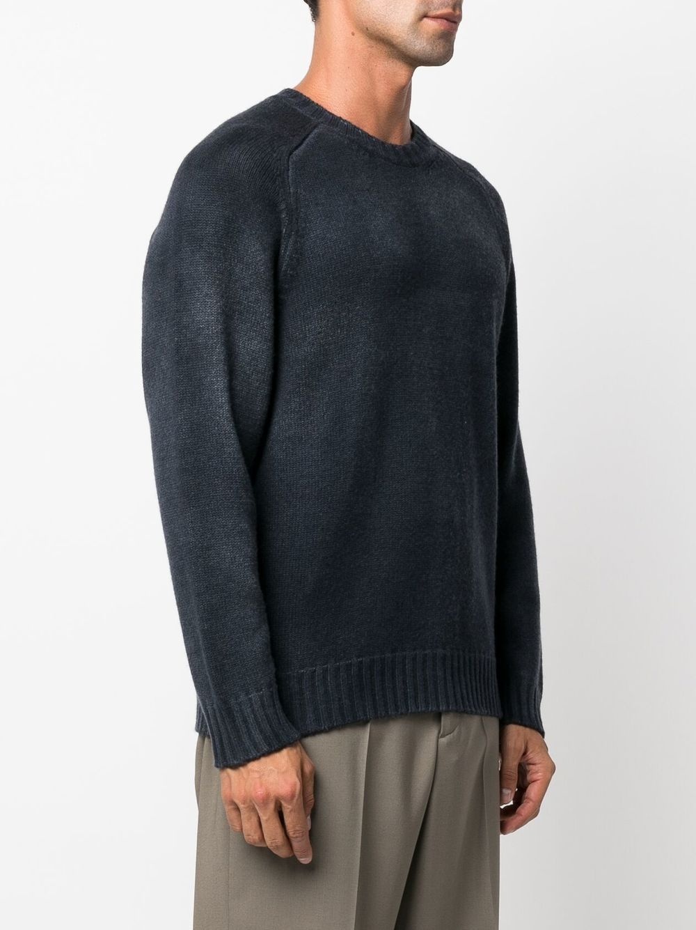 washed crew neck jumper - 3