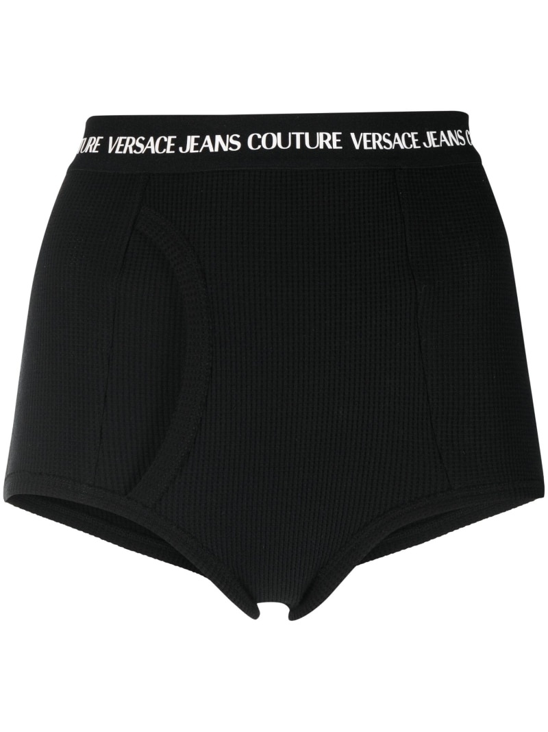 logo band mini shorts - 1