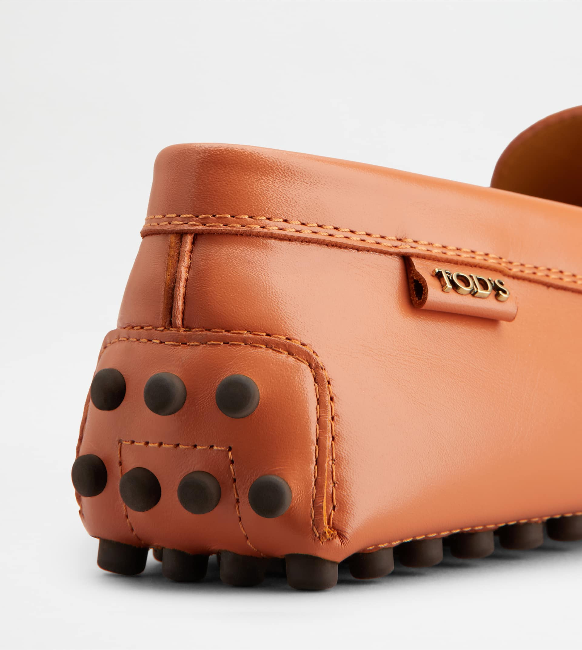 GOMMINO DRIVING SHOES IN LEATHER - ORANGE - 5