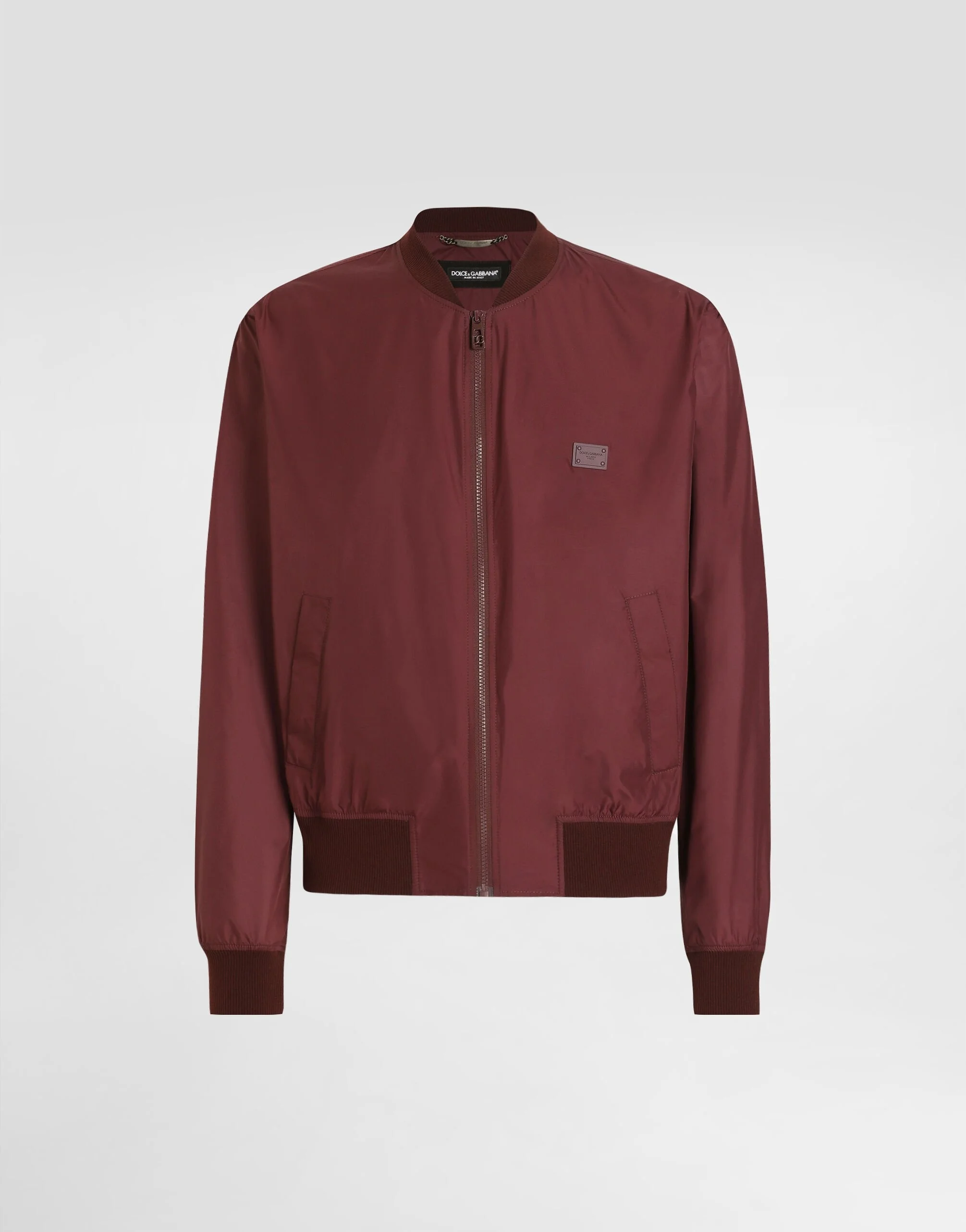Technical fabric bomber jacket with tag - 1