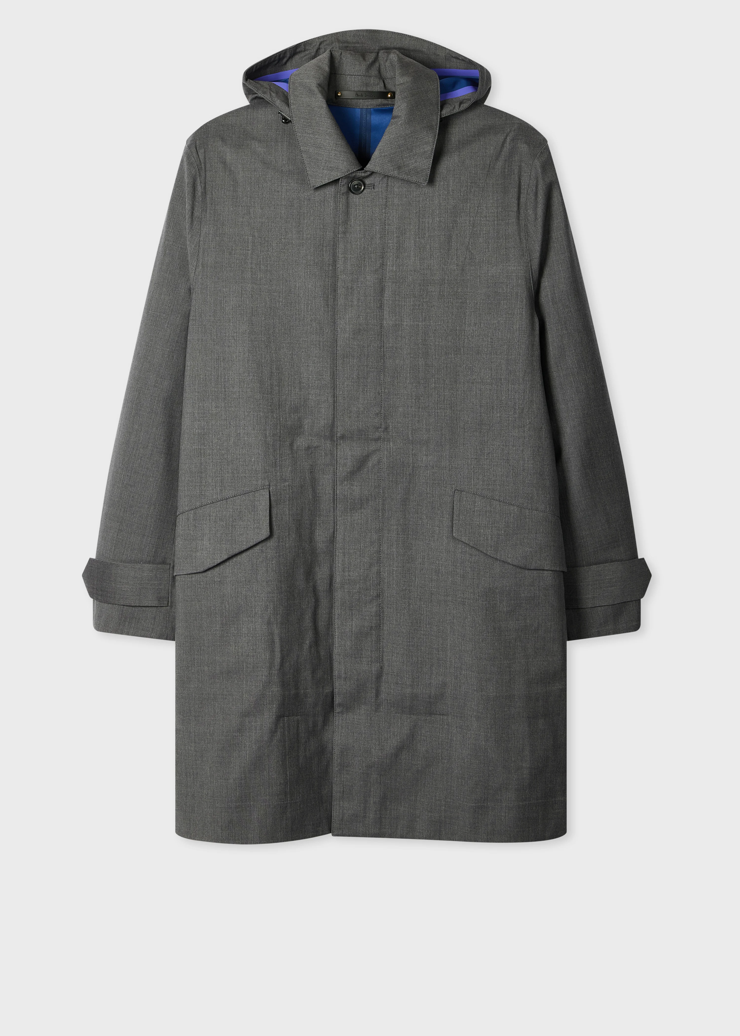 Grey 'Storm System' 3-Layer Hooded Mac - 1