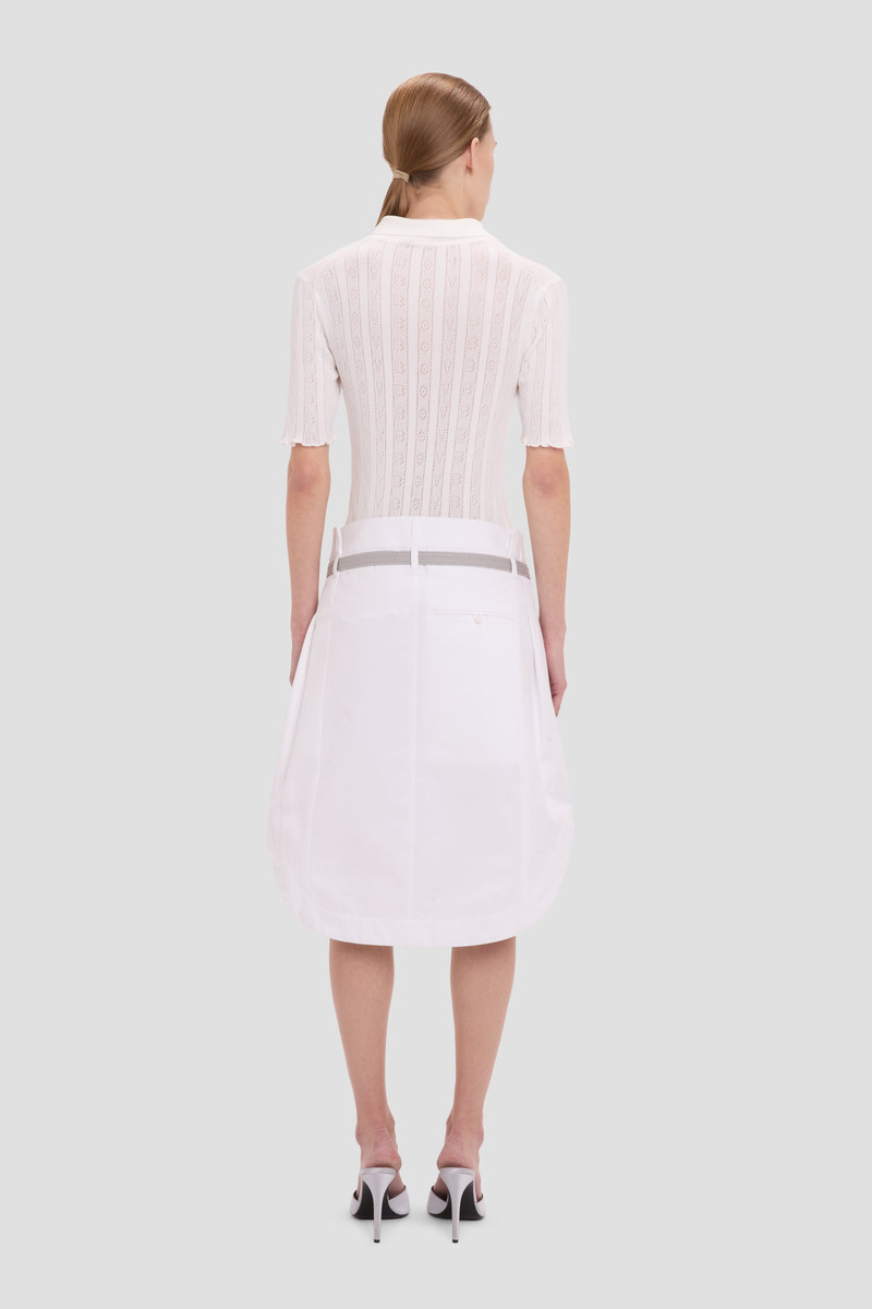 Frill Polo Top In White 5