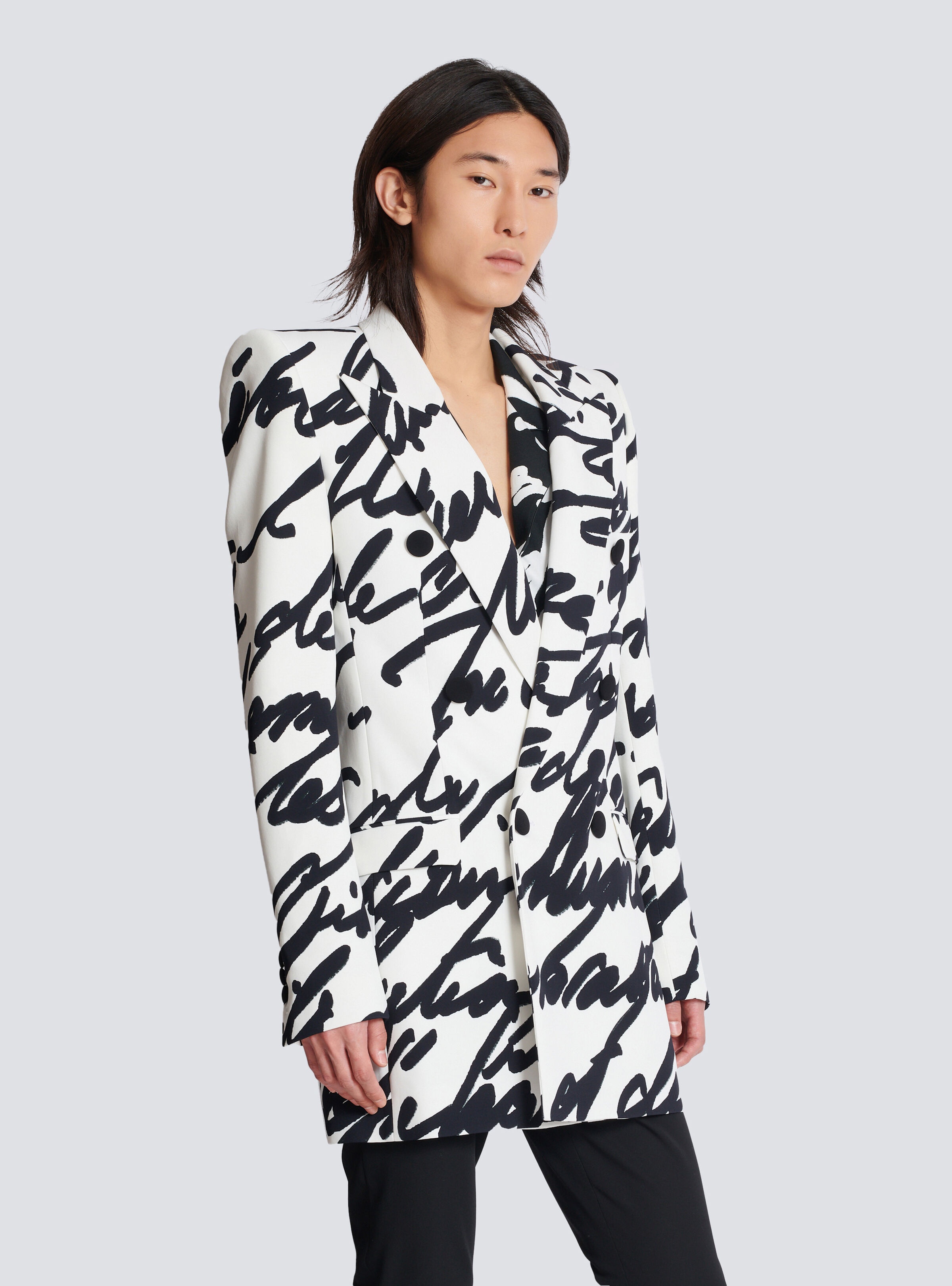 Crepe jacket with "Love Letter" print - 6