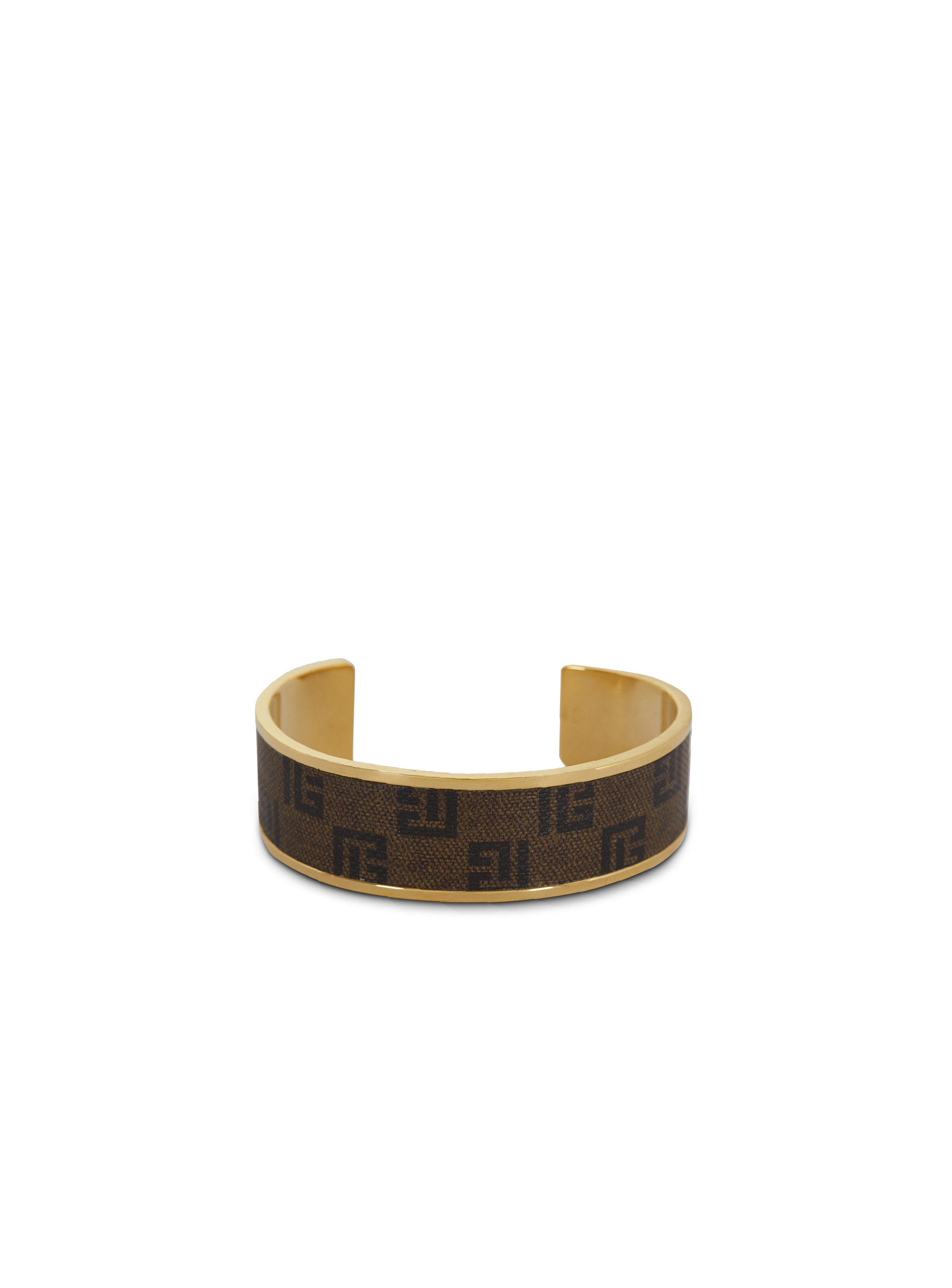 Monogram bracelet in metal and waxed canvas - 1