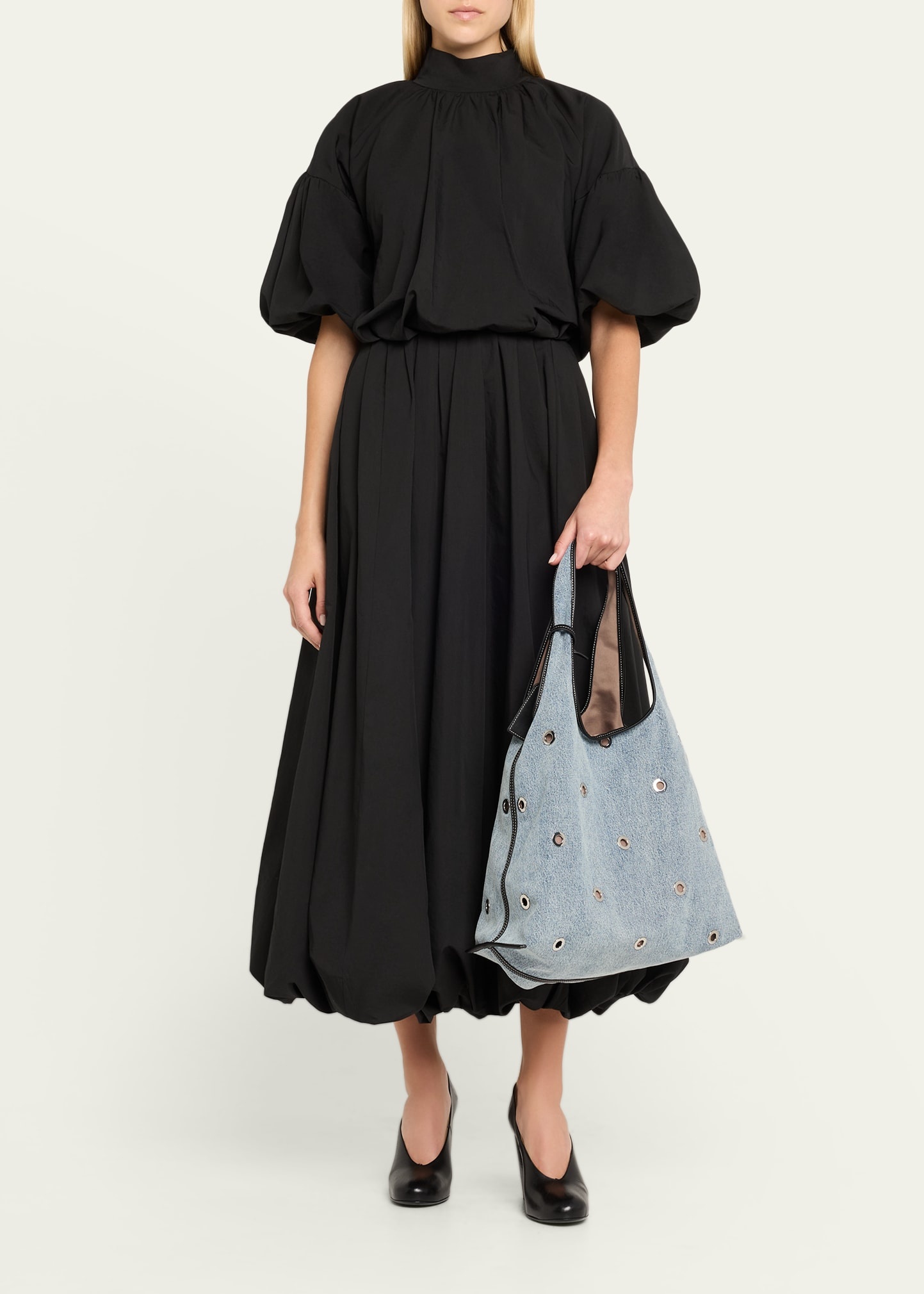 Cotton Denim Market Tote Bag - 6