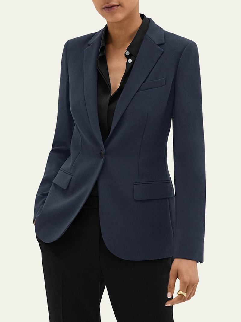 Theory Admiral Crepe One-Button Staple Blazer outlook
