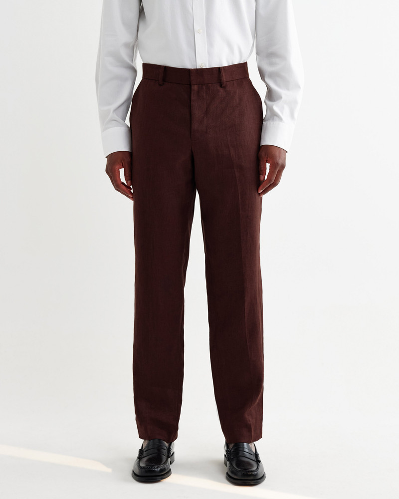 Wax London Alp - Merlot Linen Trousers outlook