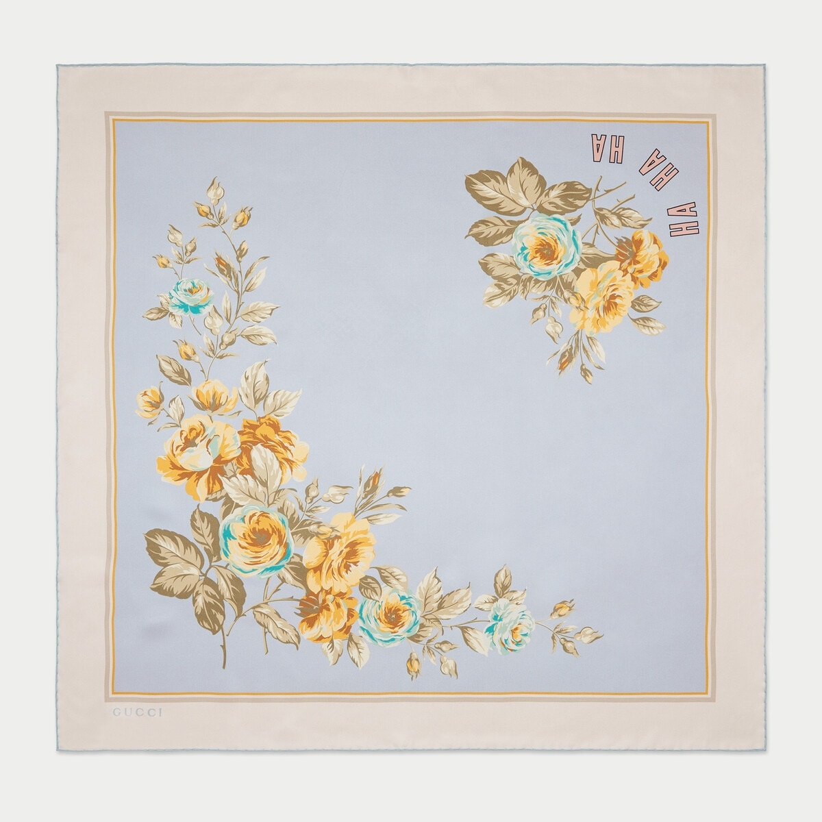 Gucci HA HA HA flower print silk scarf - 1
