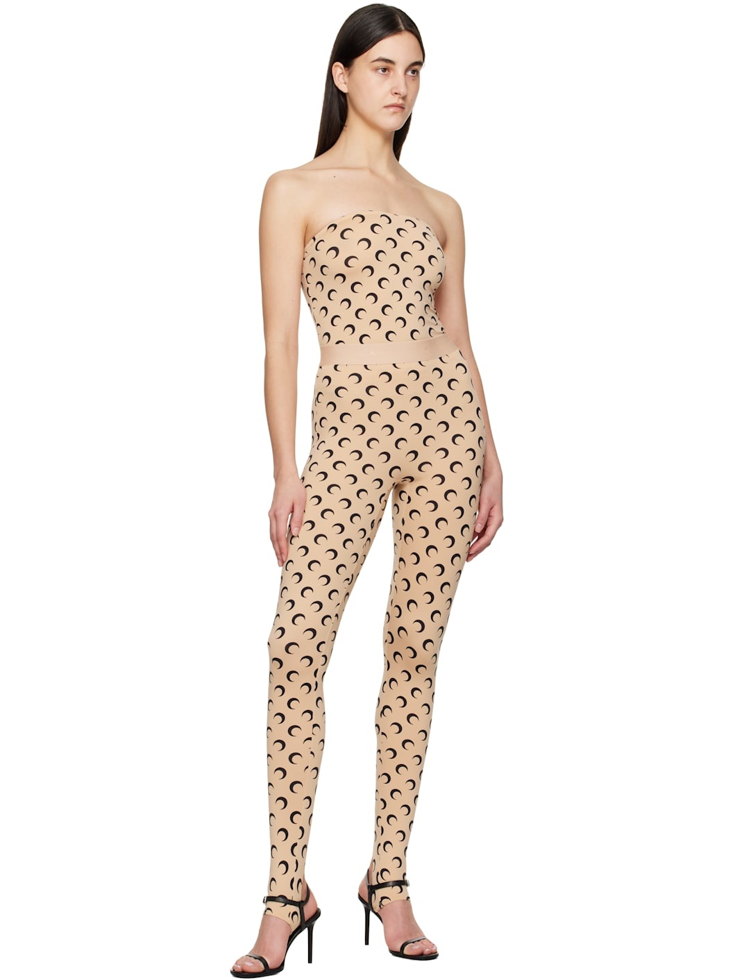 Beige Recycled Moon Jersey Stirrup Leggings - 4