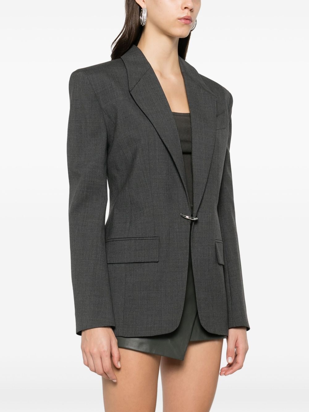 ring-detail blazer - 3