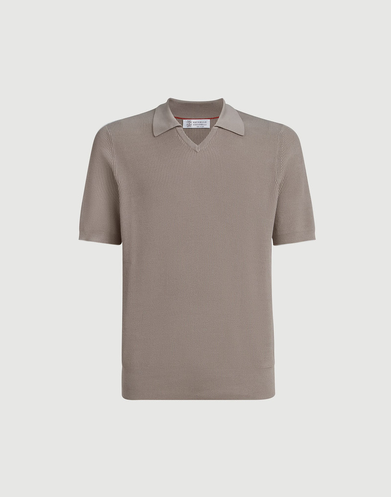 Cotton English rib knit polo 1